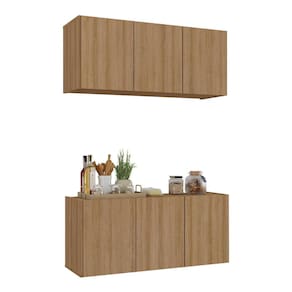 Kit Armário de Cozinha Aéreo e Balcão 3 Portas Multimóveis MP2164