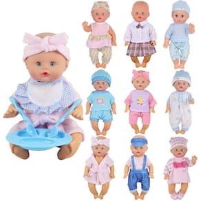 9 conjuntos de roupas de boneca Reborn com acessório de cozinha