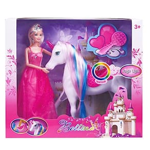 Conjunto de brinquedos Unicorn Doll & Horse Toys, presentes de princesa para meninas de 3 a 7 anos