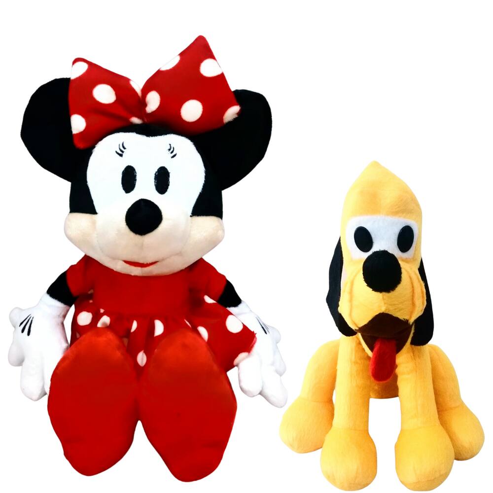 Pelucias Minnie Vermelha e Pluto - 02 Personagens