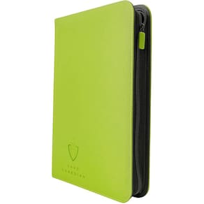 Encadernador de cartões - 9 bolsos Premium com zíper para 360 cartões (verde limão)