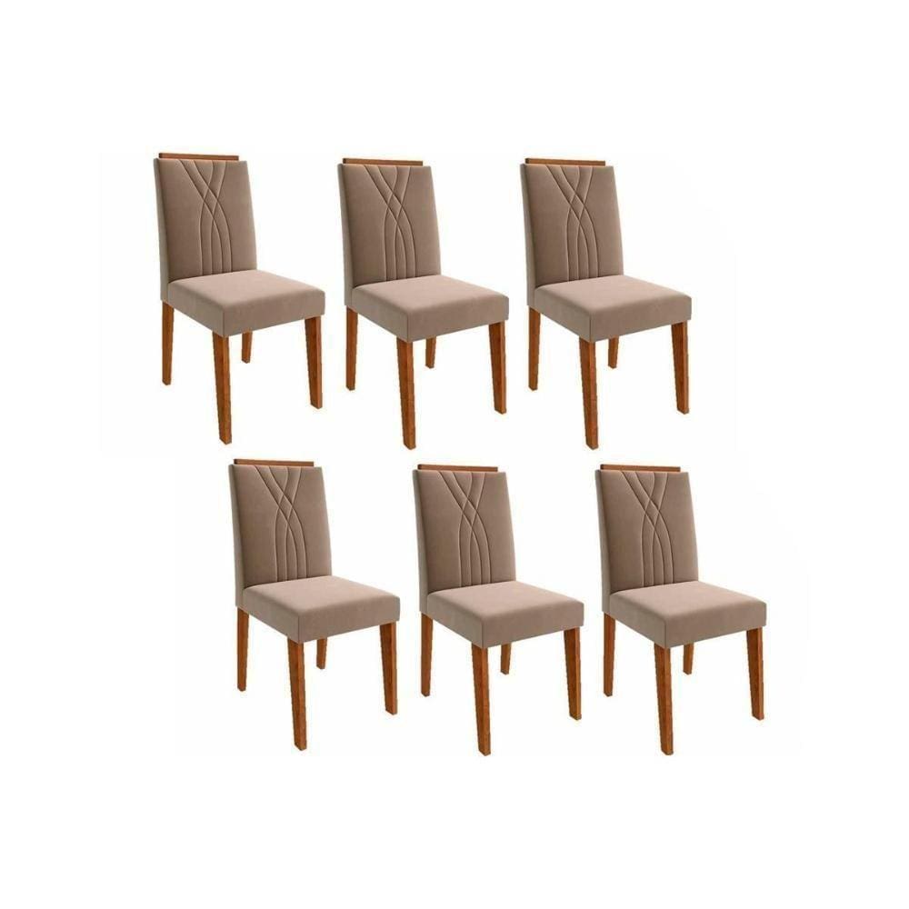 Kit 6 Cadeiras 6 Un Savana Suede Joli