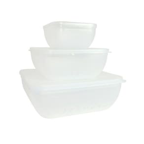 Jogo de Potes Plastico Translucido Cubby Freezer Micro-ondas