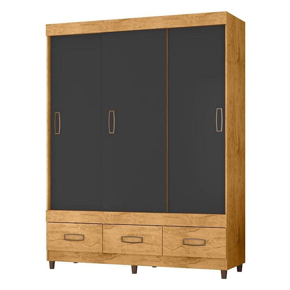 Guarda Roupa Casal 20033 Freijó Carbono Flex - Araplac