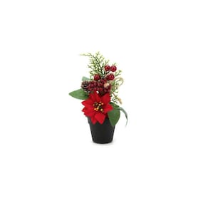 Enfeite de Natal Vaso de Flor Le Vermelho 21cm