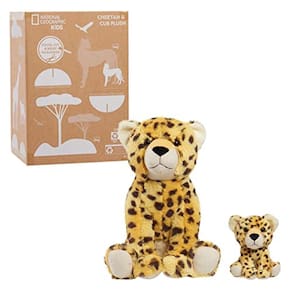 NG Kids Large Plush Cheetah, bichos de pelúcia para filhotes — maiores de 3 anos, exclusivo da Amazon