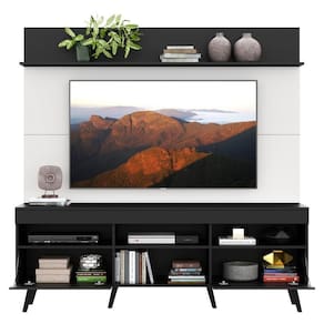 Rack com Painel e Suporte Tv 65 Preto/branco