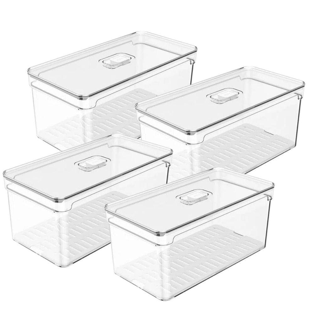 Organizador Geladeira c/ Tampa Clear Fresh 30x15x13cm