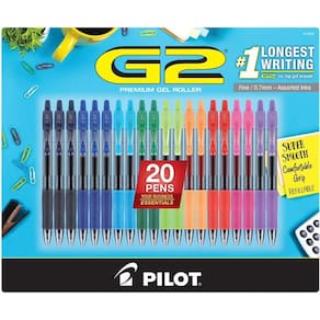Canetas de gel variadas G2, retráteis, recarregáveis, de ponta fina, 20 canetas
