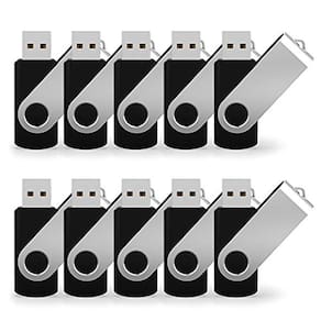 Pacote com 10 pen drives giratórios USB de 2 GB - preto