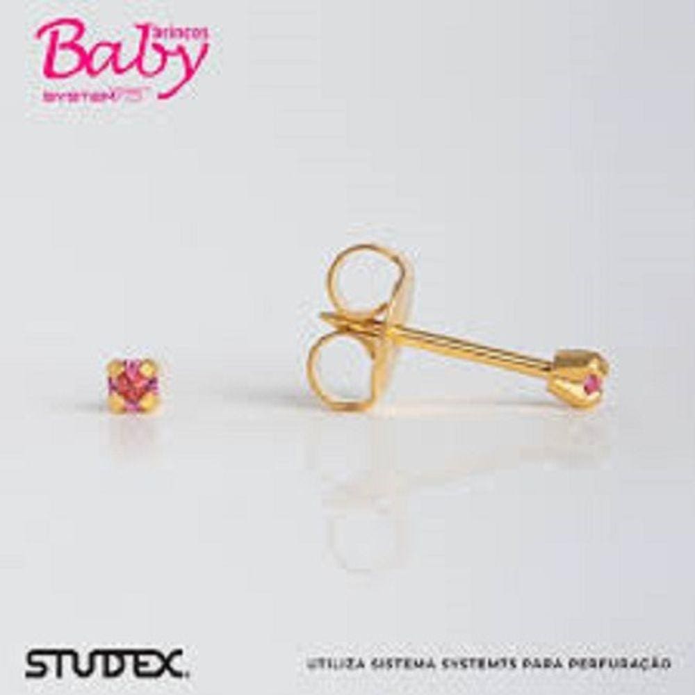 Brinco Studex System 75 Baby Tiffany Rosa 2Mm - Cod 132