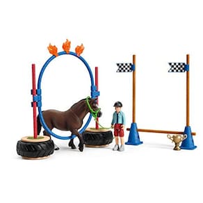 Conjunto de brinquedos Pony Agility Race, brinquedos para cavalos, conjunto de 22 peças, para maiores de 3 anos