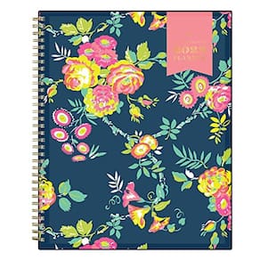 Agenda 2022, semanal e mensal, 21,6 x 27,9 cm, capa flexível, Wirebound, Peyton Navy