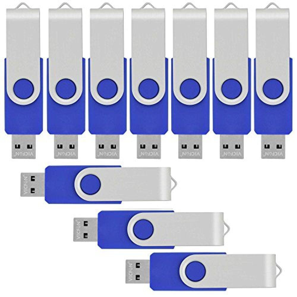 10 unidades de unidade flash USB de 8 GB 8G Blue USB 2.0 Memory Stick dobrável