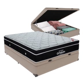 Cama + Box Casal com Base Baú EuroPillow Mola Ensacada