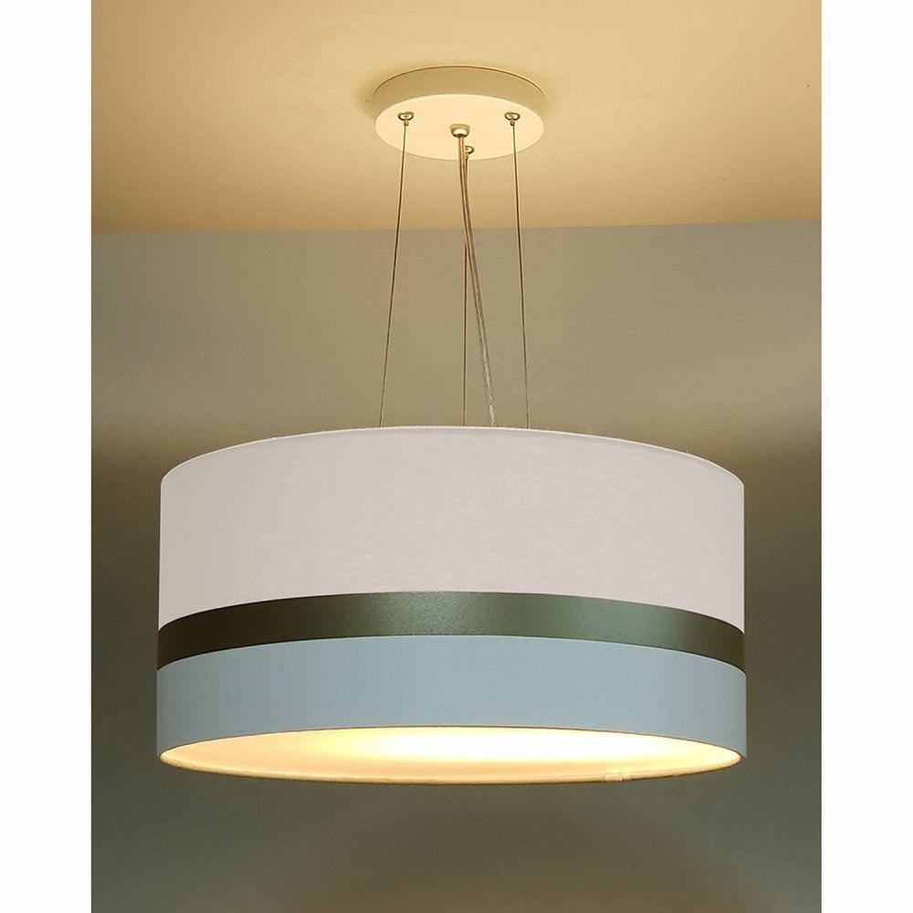 Pendente de Teto LED 30x15cm Faixa Dupla Tom Luz Iluminação Bronze/Branco