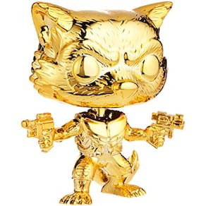 Boneco de 10º aniversário da Marvel Studios Rocket Raccoon Gold Chrome