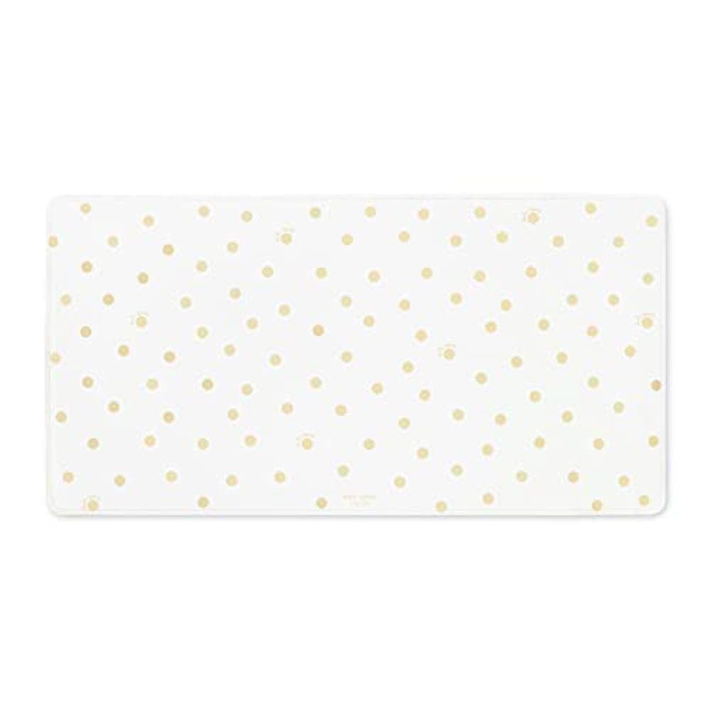 Almofada de mesa decorativa, teclado e mouse pad de couro vegano, ponto dourado com escrita