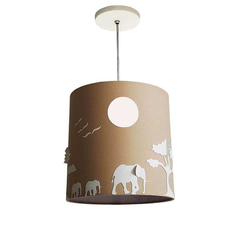 Luminária Pendente 1 Foco 15W Savana 4651 Tom Luz Iluminação Caqui