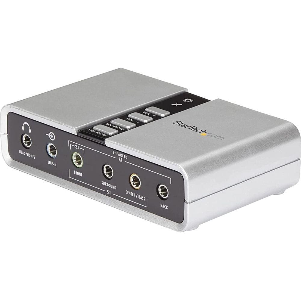 Placa de som USB para laptop com áudio digital - PC - Prata