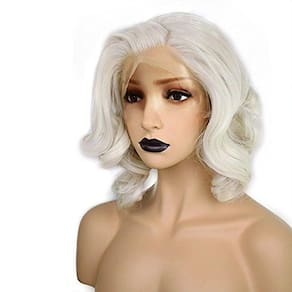 Boné de cabelo+peruca loira platinada Curly Bob l Hairline