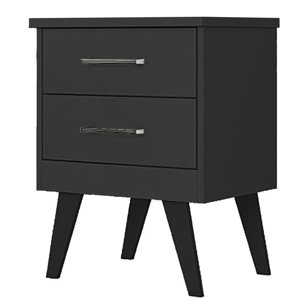 Mesa de Cabeceira Thor 2 Gavetas Rud Rack Cor Preto