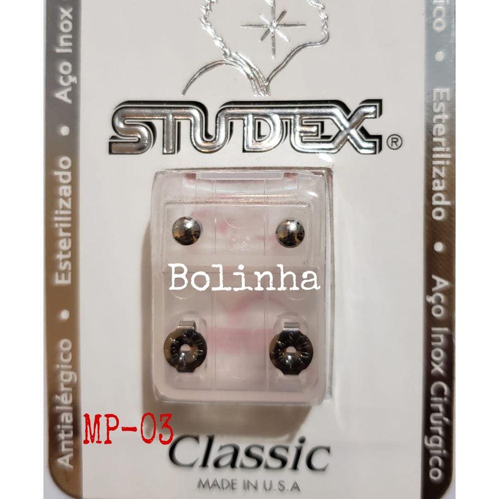 Brinco Studex Classic Prateado Antialérgico/esterilizado
