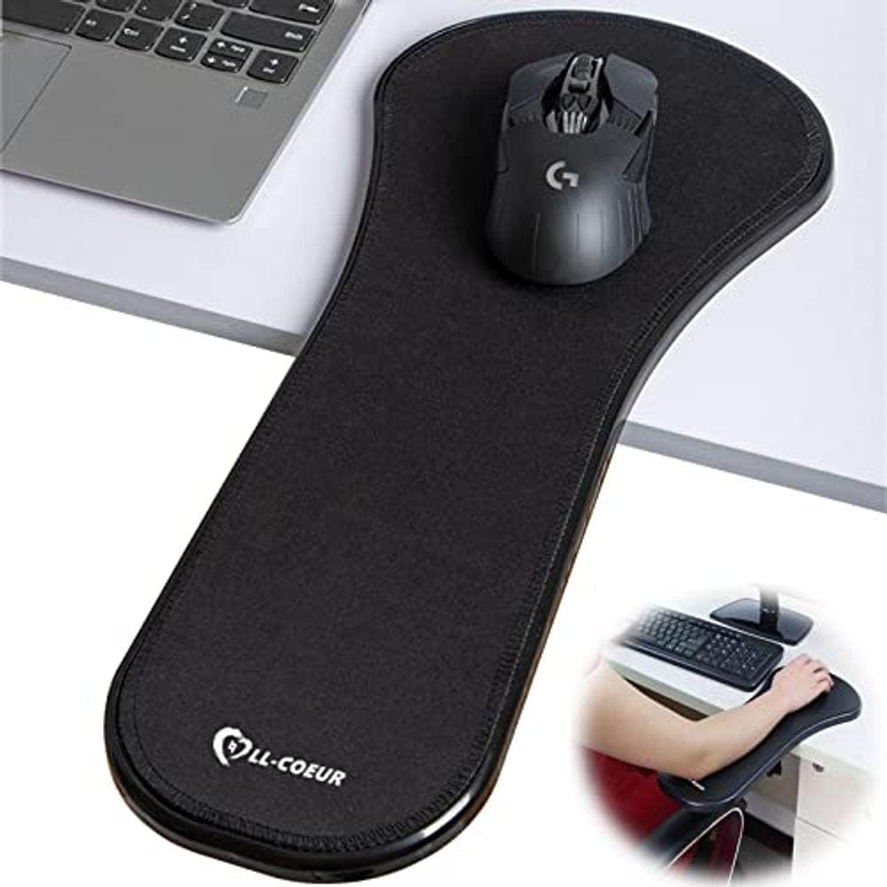 Suporte de mouse pad com apoio de braço ajustável para mesa e cadeira