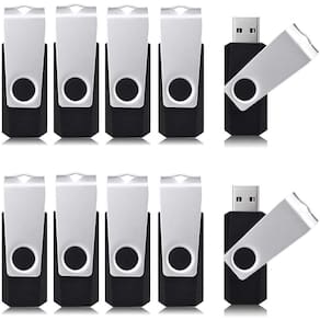 Pacote de unidade flash USB de 8 GB, 10 pen drives, preto