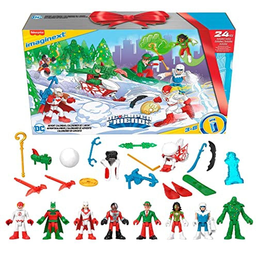 Conjunto de calendário de advento Imaginext DC Super Friends, 24 brinquedos pré-escolares, mais de 3 anos