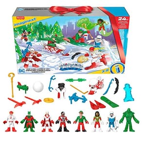 Conjunto de calendário de advento Imaginext DC Super Friends, 24 brinquedos pré-escolares, mais de 3 anos