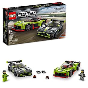 Kit de construção Speed Champions: Aston Martin Valkyrie e Vantage GT3, 592 unidades, mais de 9 anos
