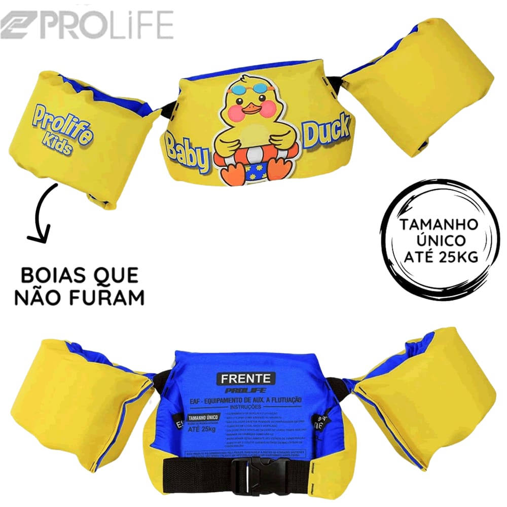 Colete Flutuador Bóia de Braço Infantil Baby Duck Amarelo