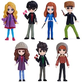Conjunto de colecionador Harry Potter Hogsmeade com 7 bonecos, brinquedos infantis para maiores de 6 anos