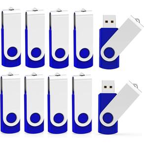 Pacote com 10 unidades flash Kootion, design de chaveiro de 32 GB, azul