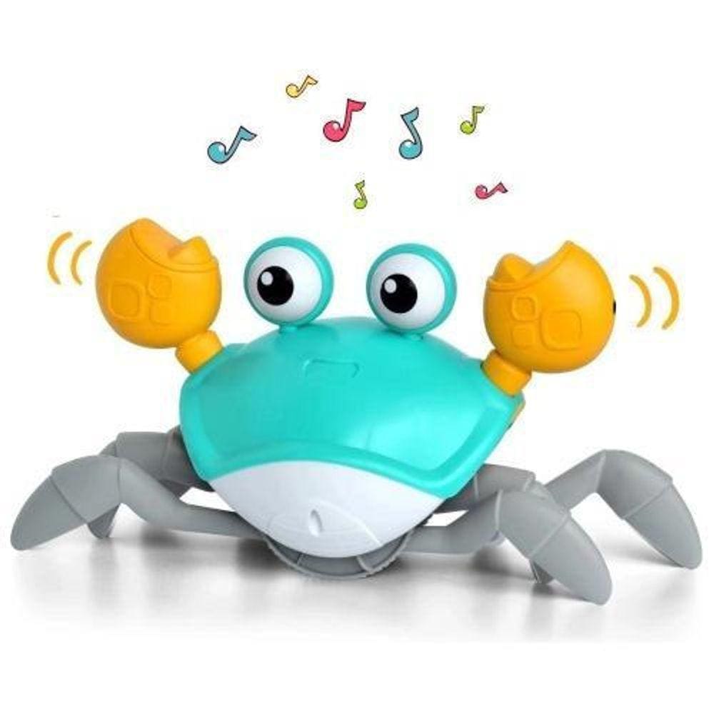 Brinquedo Caranguejo Fujão Toca Música Sensor Indução Robô