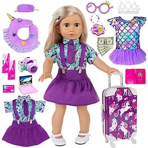 Conjunto de roupas de boneca para bonecas de 18" e acessórios (25 unidades)