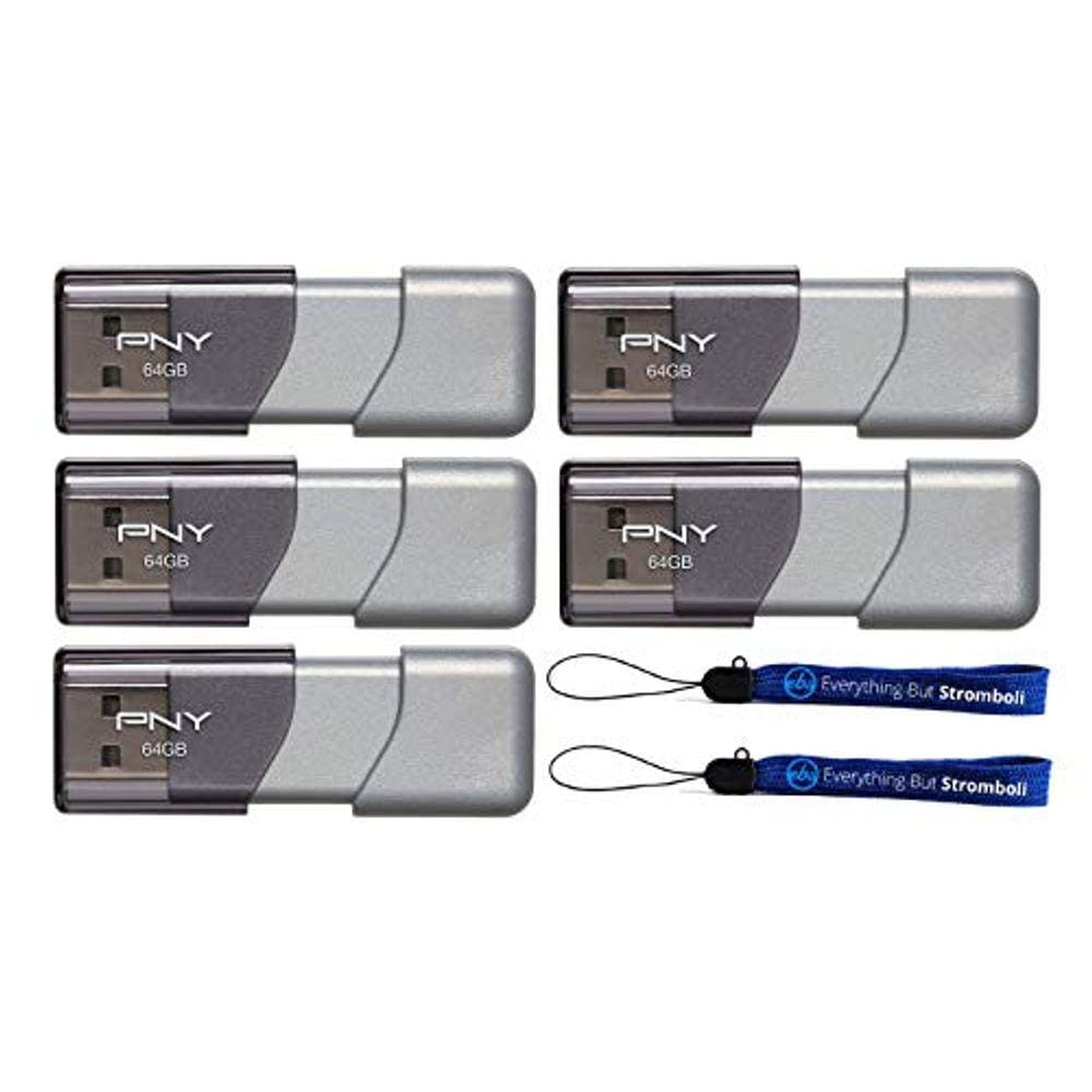 Unidade flash Elite Turbo Attache de 64 GB, pacote com 3 e 5 cordões