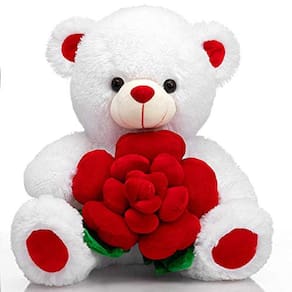 Brinquedo de pelúcia Teddy Bear Dia dos Namorados, 40 cm, branco