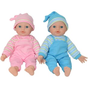 Doll Collection Twins Baby Doll — Bonecas gêmeas de corpo macio (30 cm caucasianas)