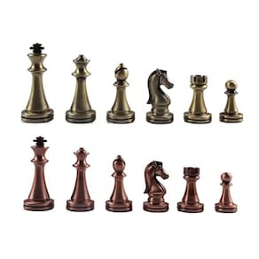 Peças de xadrez pesadas com rei de 6,6 cm, 2 rainhas extras