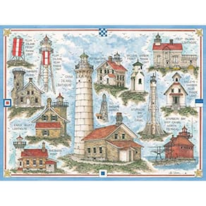 Quebra-cabeça Lighthouses Of Door County 550 peças