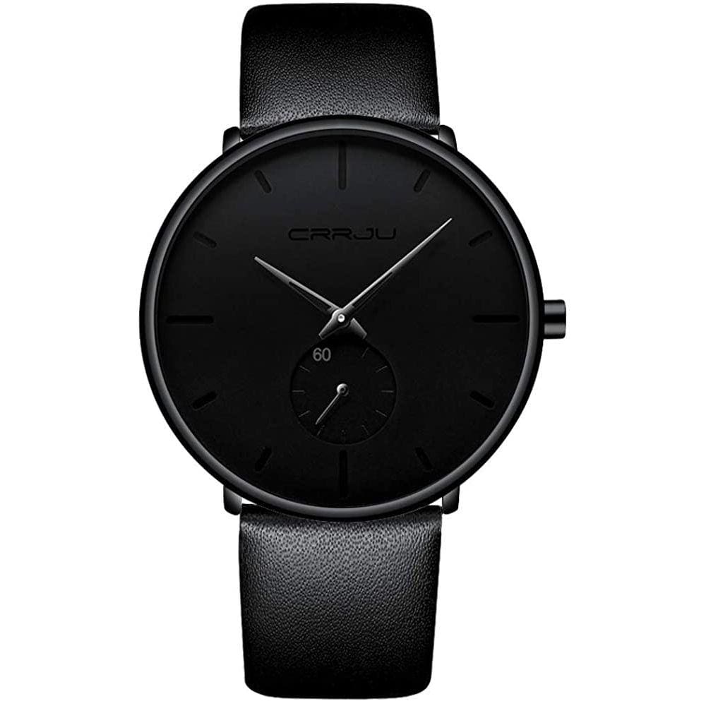 Relógio impermeável minimalista para homens, estilo de vestido, pulseira de couro