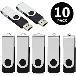Pendrive Aiibe 32GB USB 3.0, pacote com 10 unidades, preto