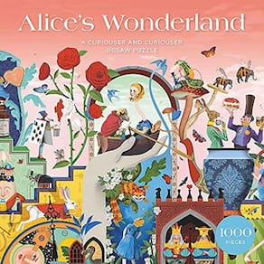 Quebra-cabeça de 1000 peças do Alice`s Wonderland, Curiouser e Curiouser