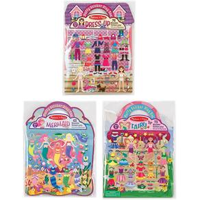 Conjunto de almofadas de adesivos Puffy: Fairy, Dress-Up e Mermaid — 216 adesivos reutilizáveis