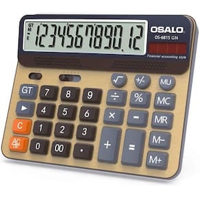 Calculadora de mesa de energia solar com tela grande de 12 dígitos (OS-6815GN)