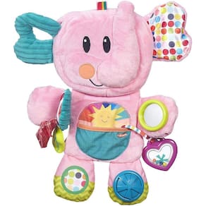 Brinquedo Fold n Go Elephant Stuffed Animal Tummy Time, rosa (exclusivo)