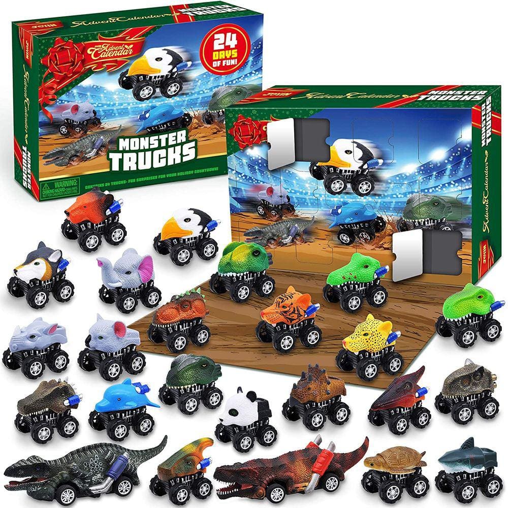 Calendário de contagem regressiva de Natal com conjunto Monster Truck