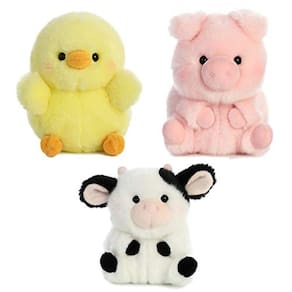 Pacote de animais de fazenda de bichos de pelúcia Aurora World, 5 cm cada